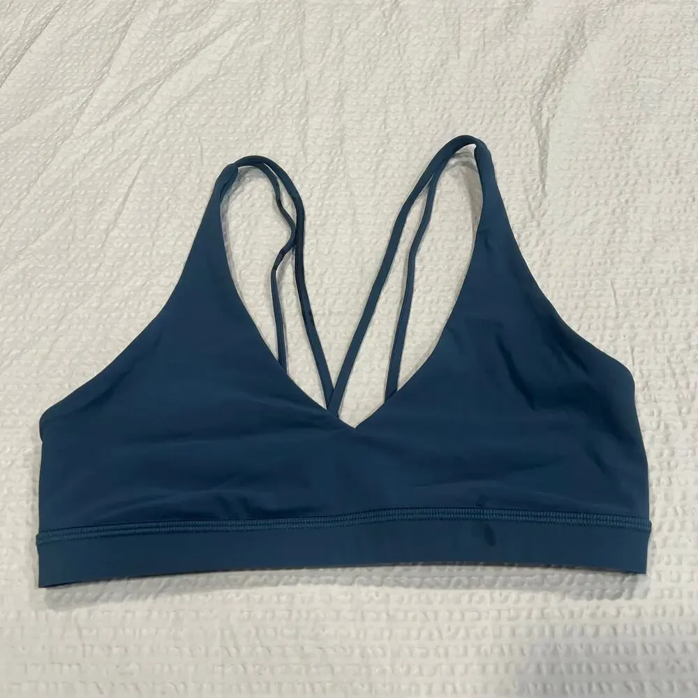 Lululemon Freely Flexed Bra Petrol Blue 4 women